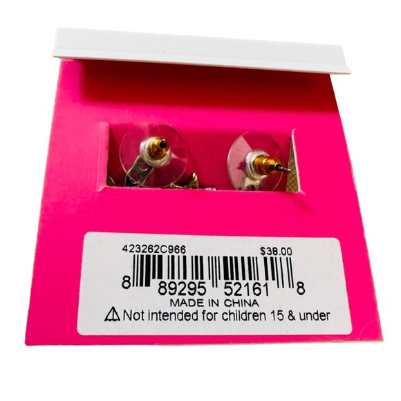 Cool Betsey Johnson kittens earrings with starburst sprays gold-tone NWT - Picture 3 of 4